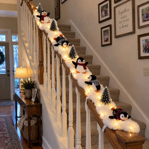 🐧 Penguin Christmas Stair Snow Decor | A Cozy Penguin Christmas Story ✨