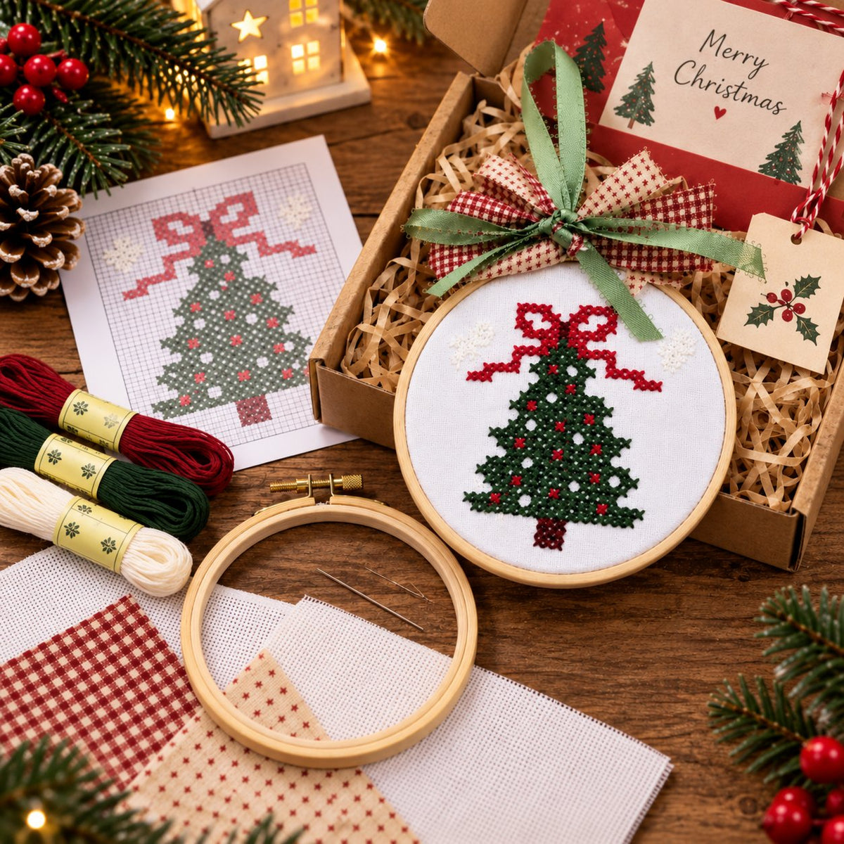 🎁LAST DAY 49% OFF-🎄Complete Christmas Embroidery Ornament DIY Kit