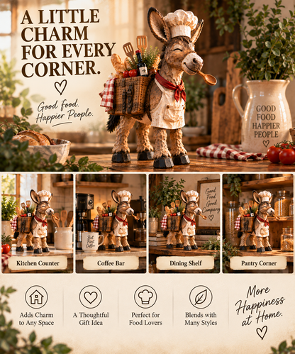 🫏 The Stubborn Little Chef — Carved Kitchen Donkey Figurine