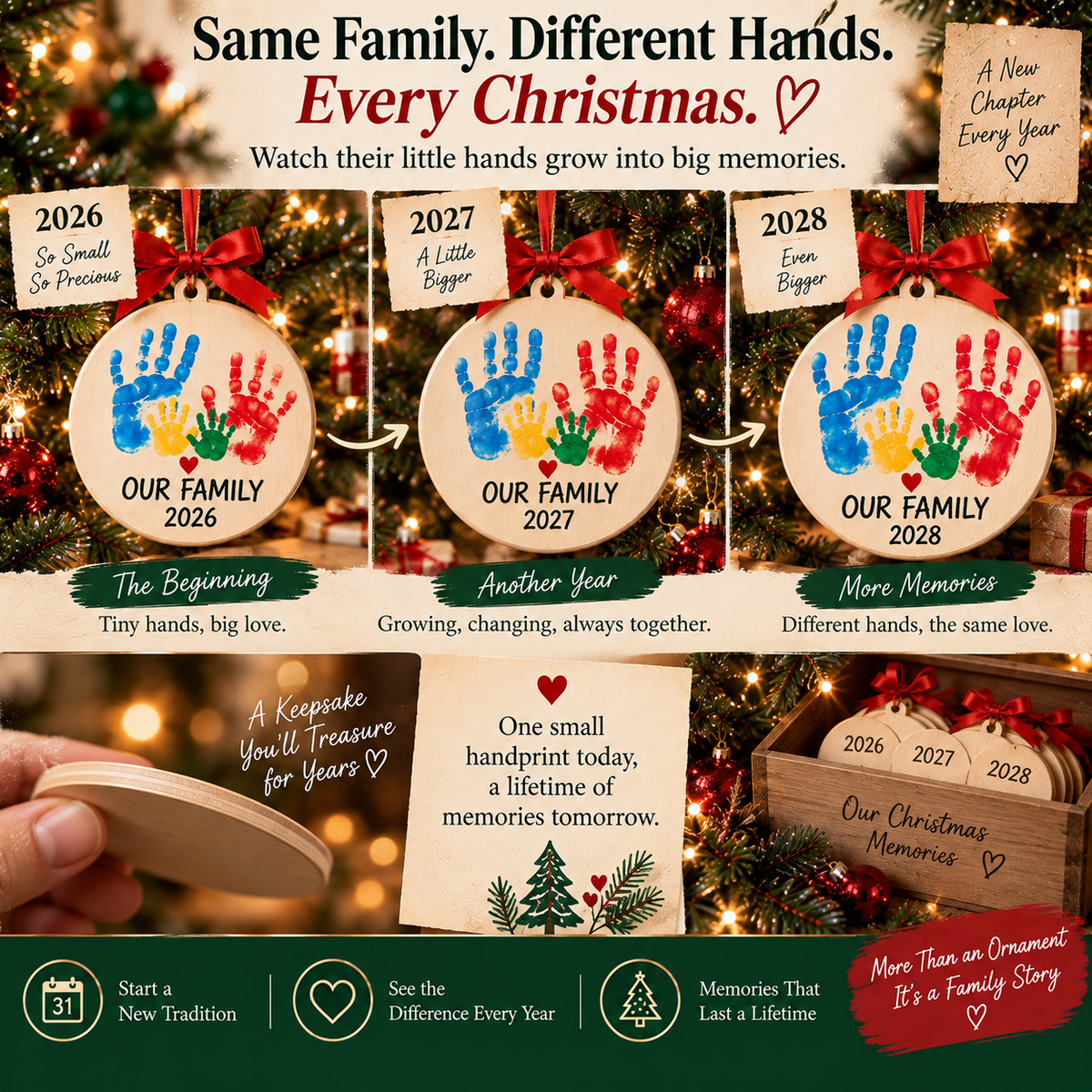 🎄 Family Handprint Christmas Keepsake Kit