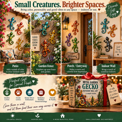 🦎 12-Piece Southwestern Gecko Wall Art Collection