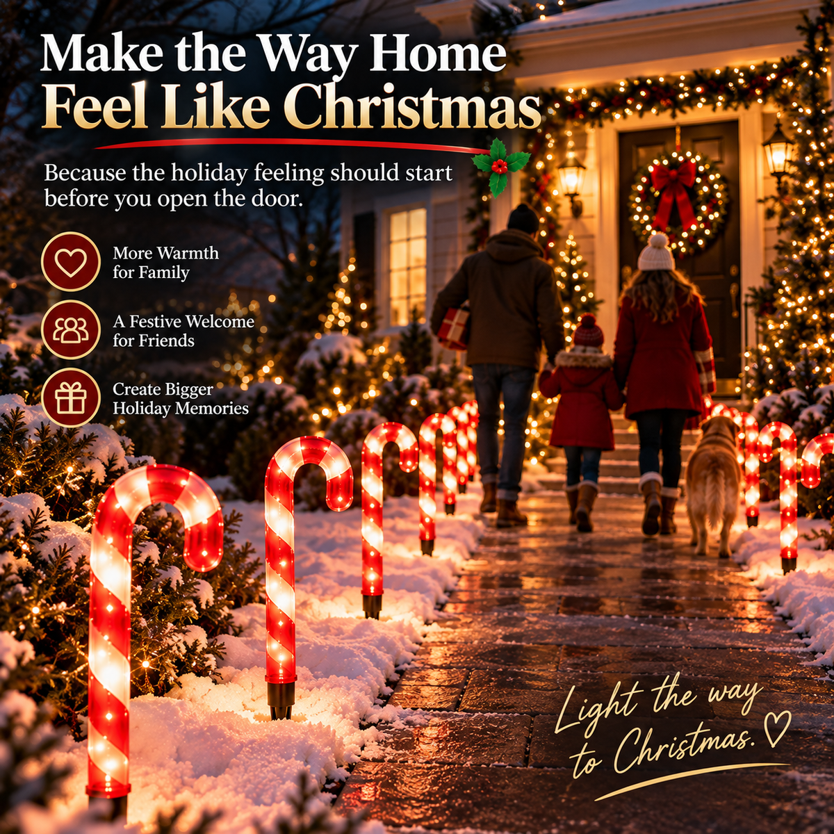 🎄 Christmas Candy Cane Pathway Lights – Light Up the Way Home