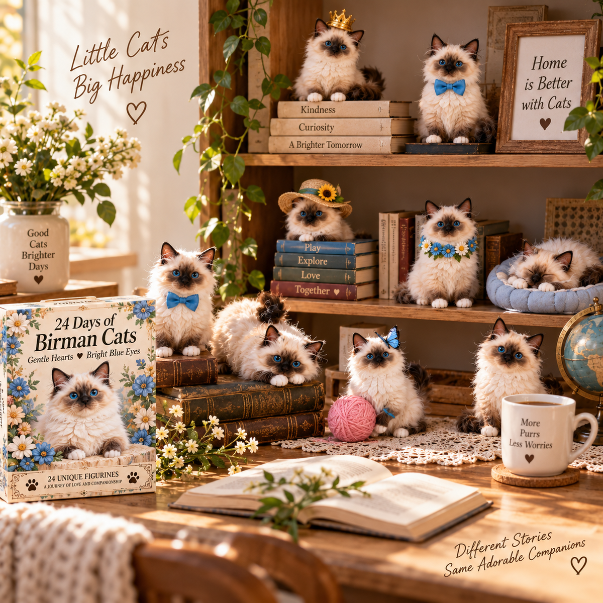 🐾 24 Days of Birman Cats — 24 Bright Blue Eyes, 24 Gentle Personalities