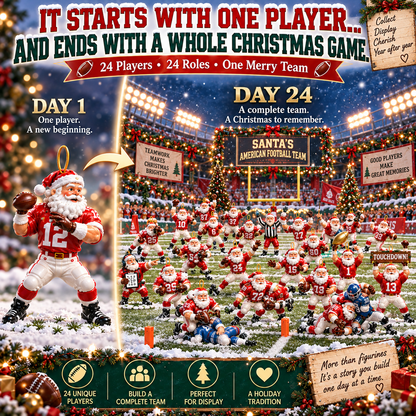 🏈🎅 Santa’s American Football Team – 24 Christmas Game-Day Players