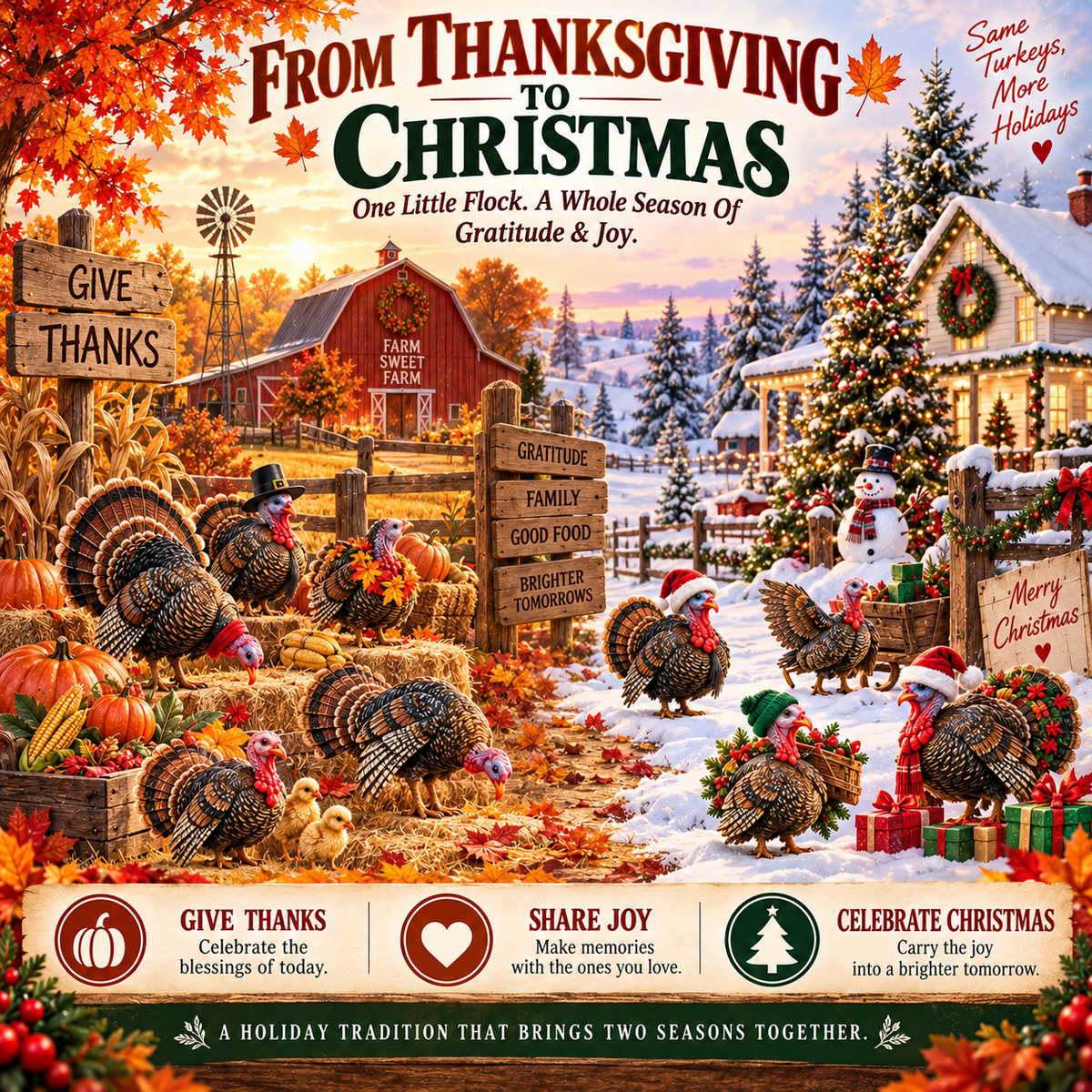 🦃 24 Thankful Turkeys – 24 Days of Gratitude Holiday Countdown