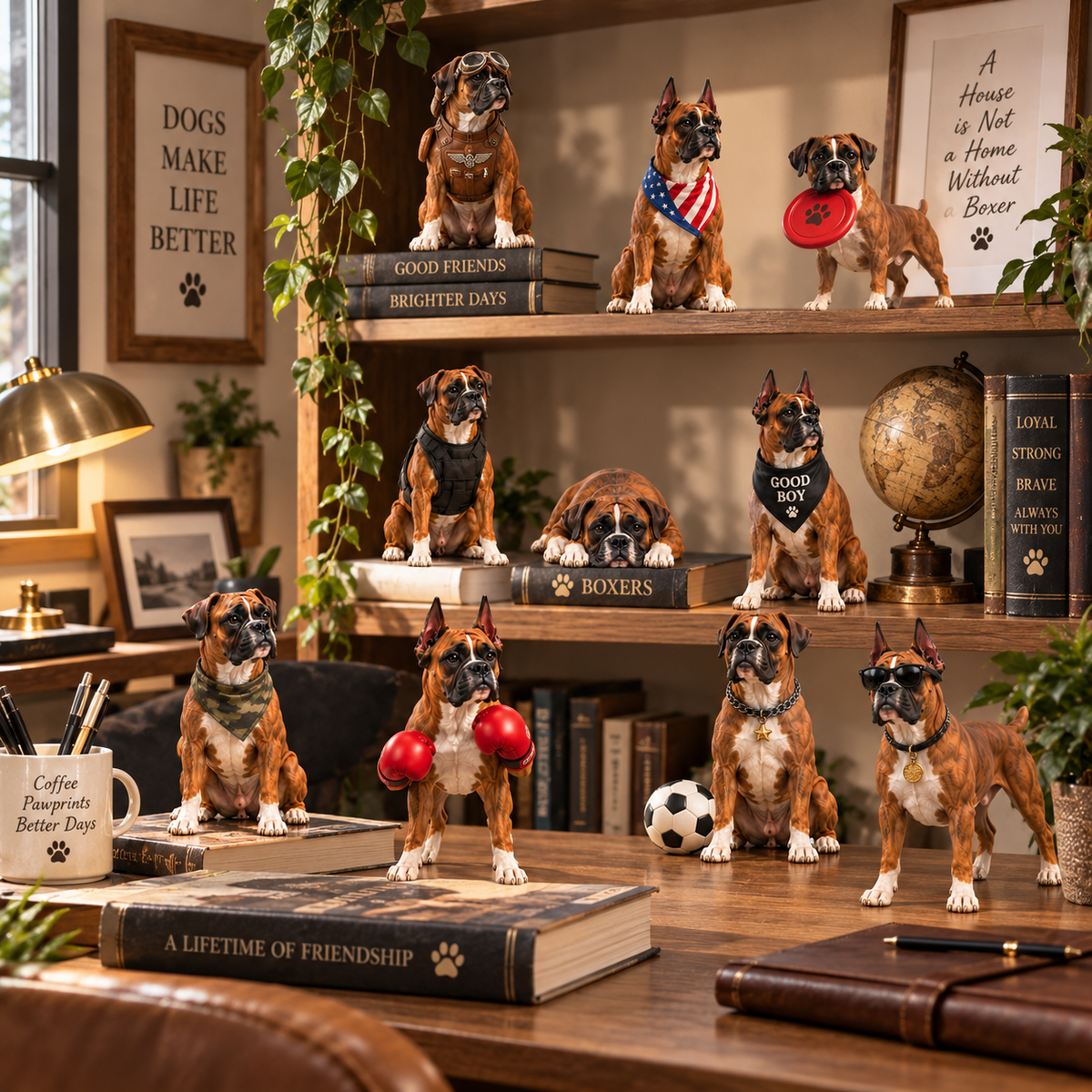 24 Days of Boxer Companions — 24 Unique Boxer Dog Collectible Figures