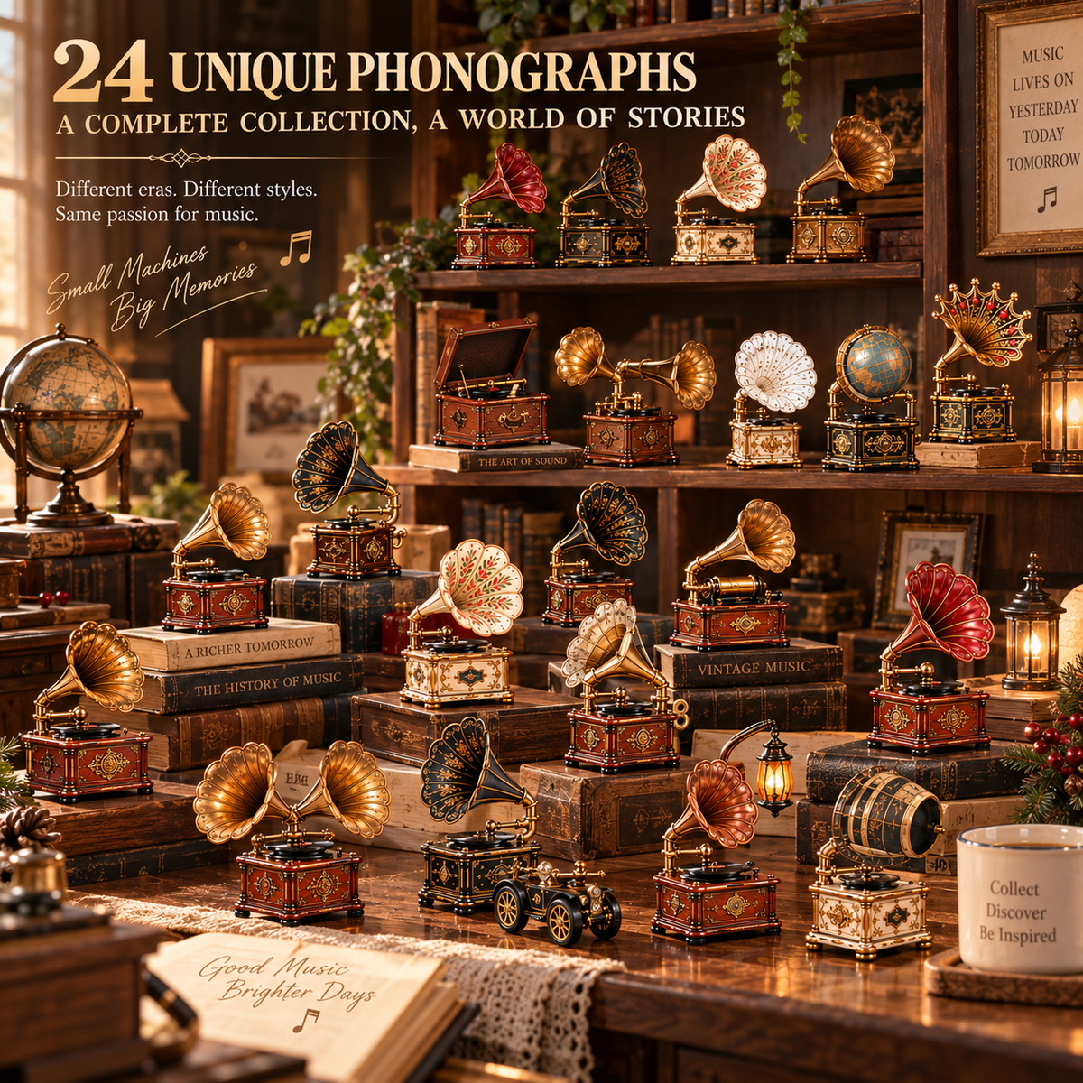 24 Days of Vintage Phonographs — A Journey Through the Golden Age of Sound 🎵