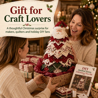 🔥LAST DAY 69% OFF🎄 DIY Quilted Santa Christmas Tree Kit – Handmade Holiday Craft & Festive Tabletop Decor