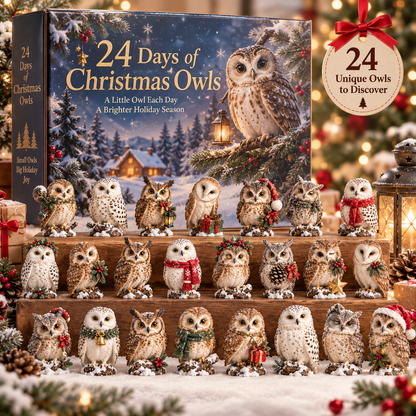 🎄🦉24 Days of Christmas Owls – A Little Owl Surprise Each Day