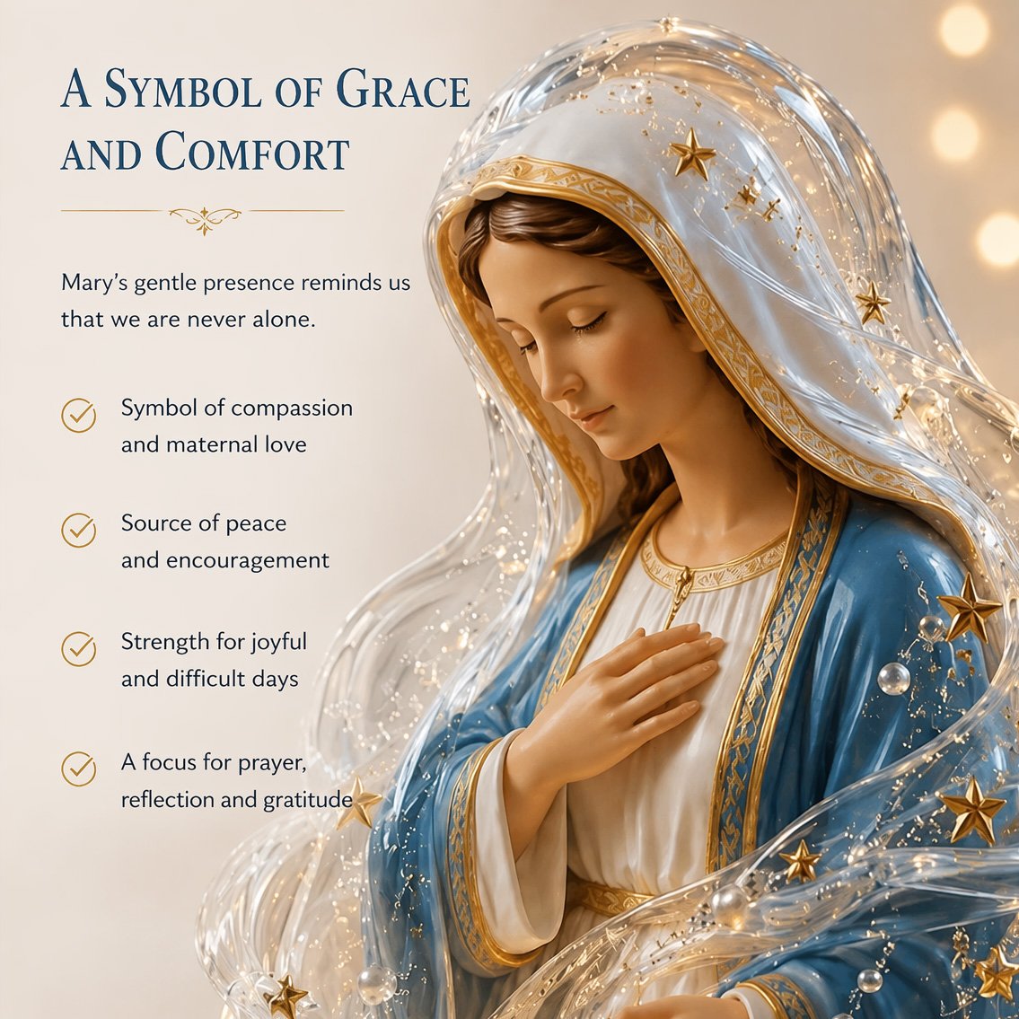 🔥LAST DAY 50% OFF - 🙏Our Lady of Starlight Illuminated Prayer Statue | Religious Decor & Faith Gift✨