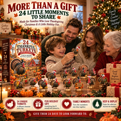 🦃 24 Thankful Turkeys – 24 Days of Gratitude Holiday Countdown