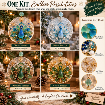DIY Peacock Christmas Ornament Kit – Create Your Own Festive Peacock, Holiday Craft Kit & Handmade Keepsake