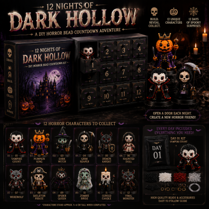 12 Nights of Halloween DIY Bead Countdown Kit – 12 Spooky Characters to Build & Collect