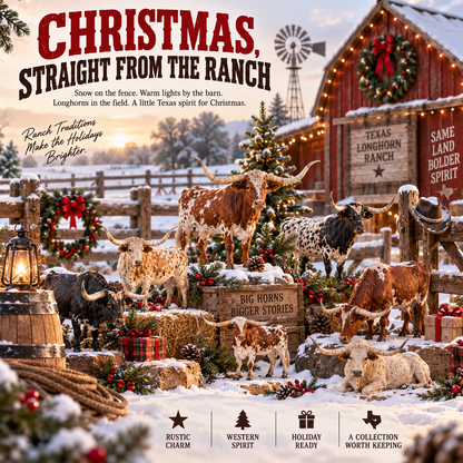 🐂🎄Texas Longhorn Christmas – 24 Ranch Legends Collection