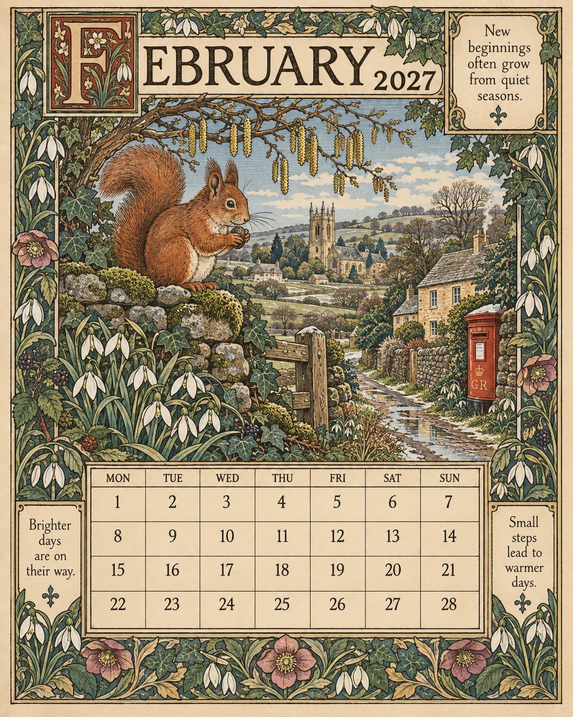 A Year in Britain 2027 – Vintage Storybook Wall Calendar