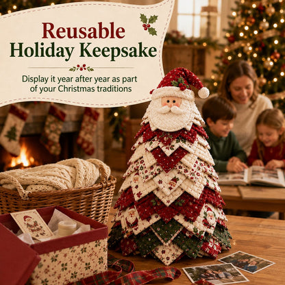 🔥LAST DAY 69% OFF🎄 DIY Quilted Santa Christmas Tree Kit – Handmade Holiday Craft & Festive Tabletop Decor