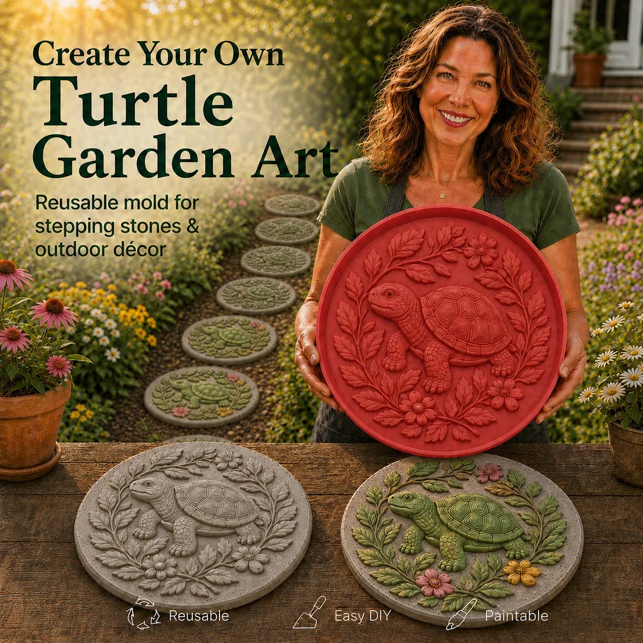 🐦 Hummingbird Garden Art Stepping Stone Mold