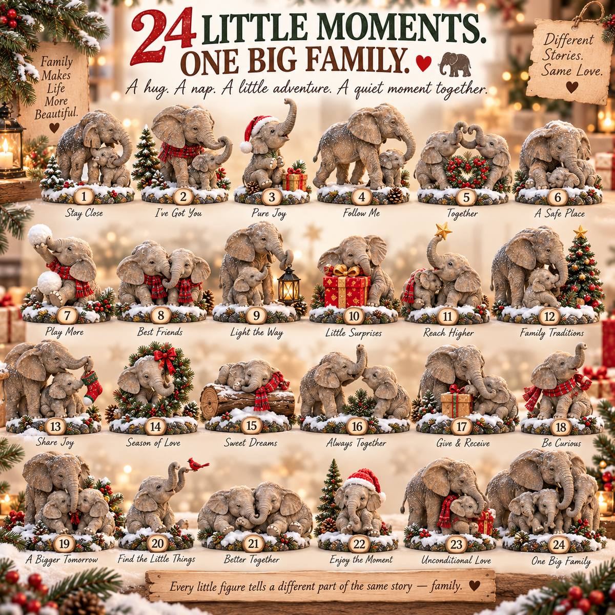 🐘❤️24 Days of Elephant Family — 24 Little Moments of Love, Togetherness & Christmas Joy