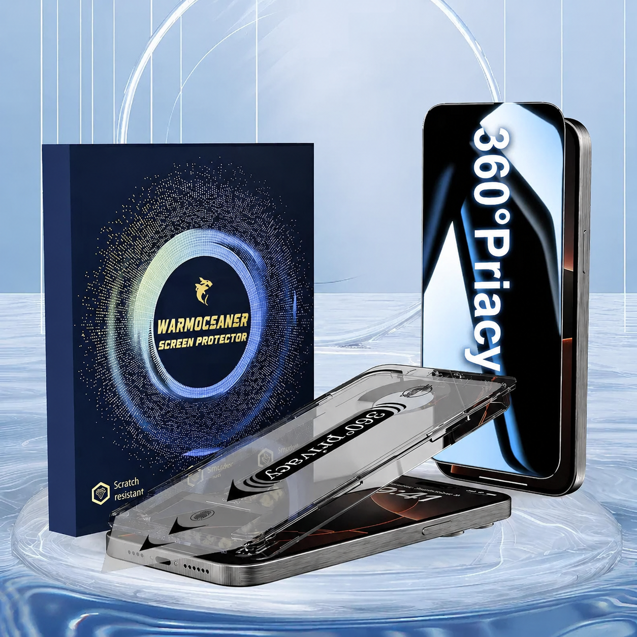 Warmoceaners📱 iPhone Screen Protector -4 Way Privacy Screen Protector 360° Anti-Spy