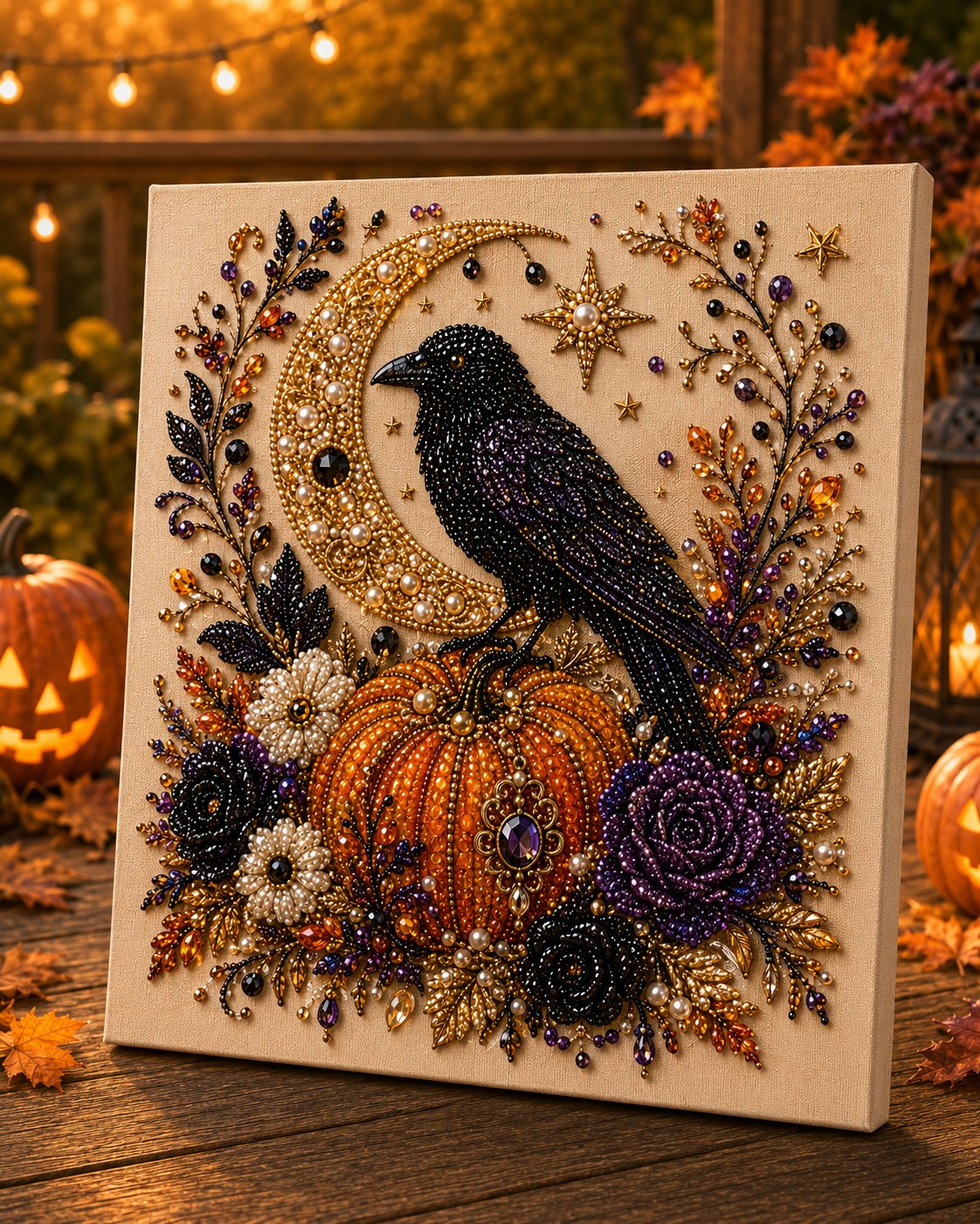 🔥 Last Day 49% OFF – 👻✨ Halloween Pearl Art DIY Kit – Turn Tiny Pearls into Spooky-Cute Magic