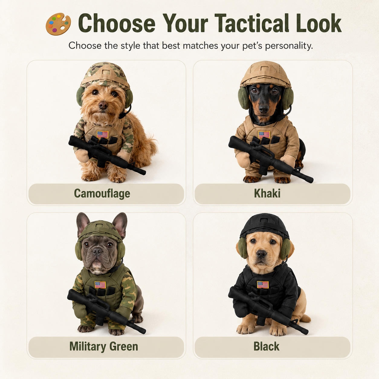 🔥 Limited-Time 50% OFF✨Pet Tactical Soldier Uniform
