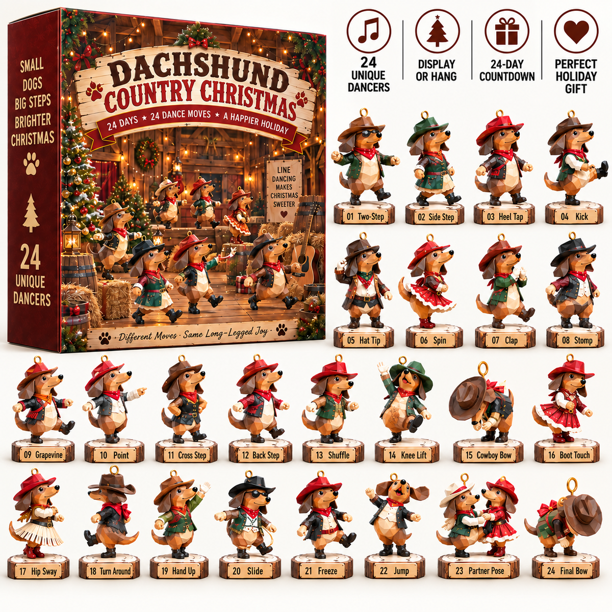 🐾🎻 Dachshund Holiday Orchestra – 24 Little Musicians