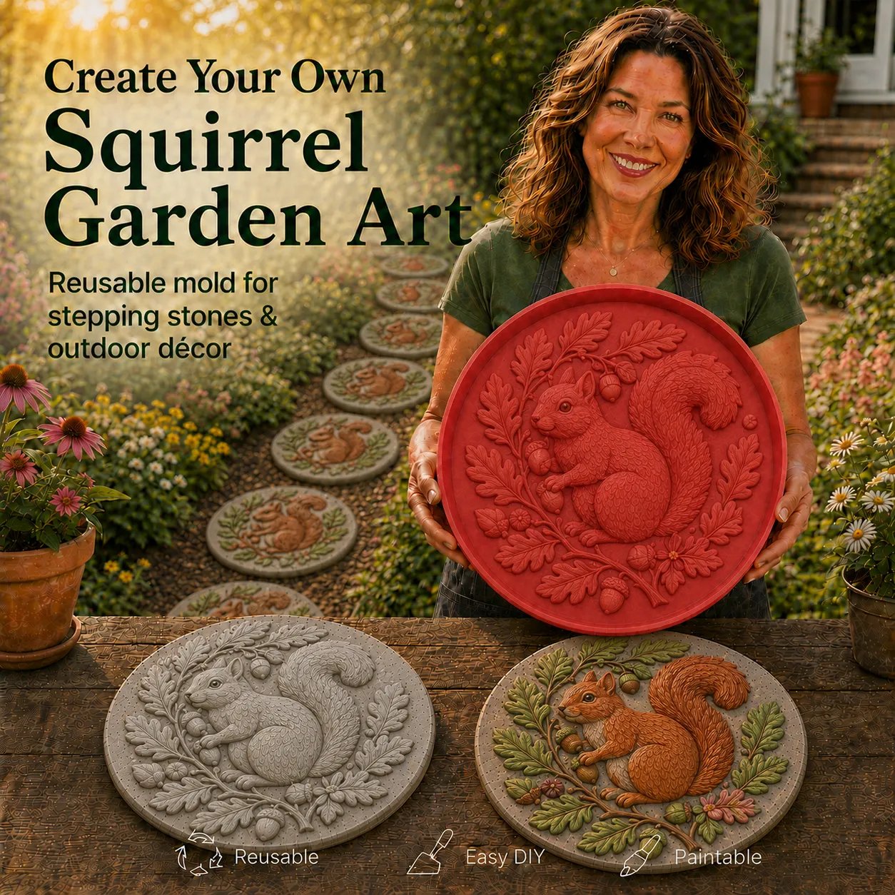 🐦 Hummingbird Garden Art Stepping Stone Mold
