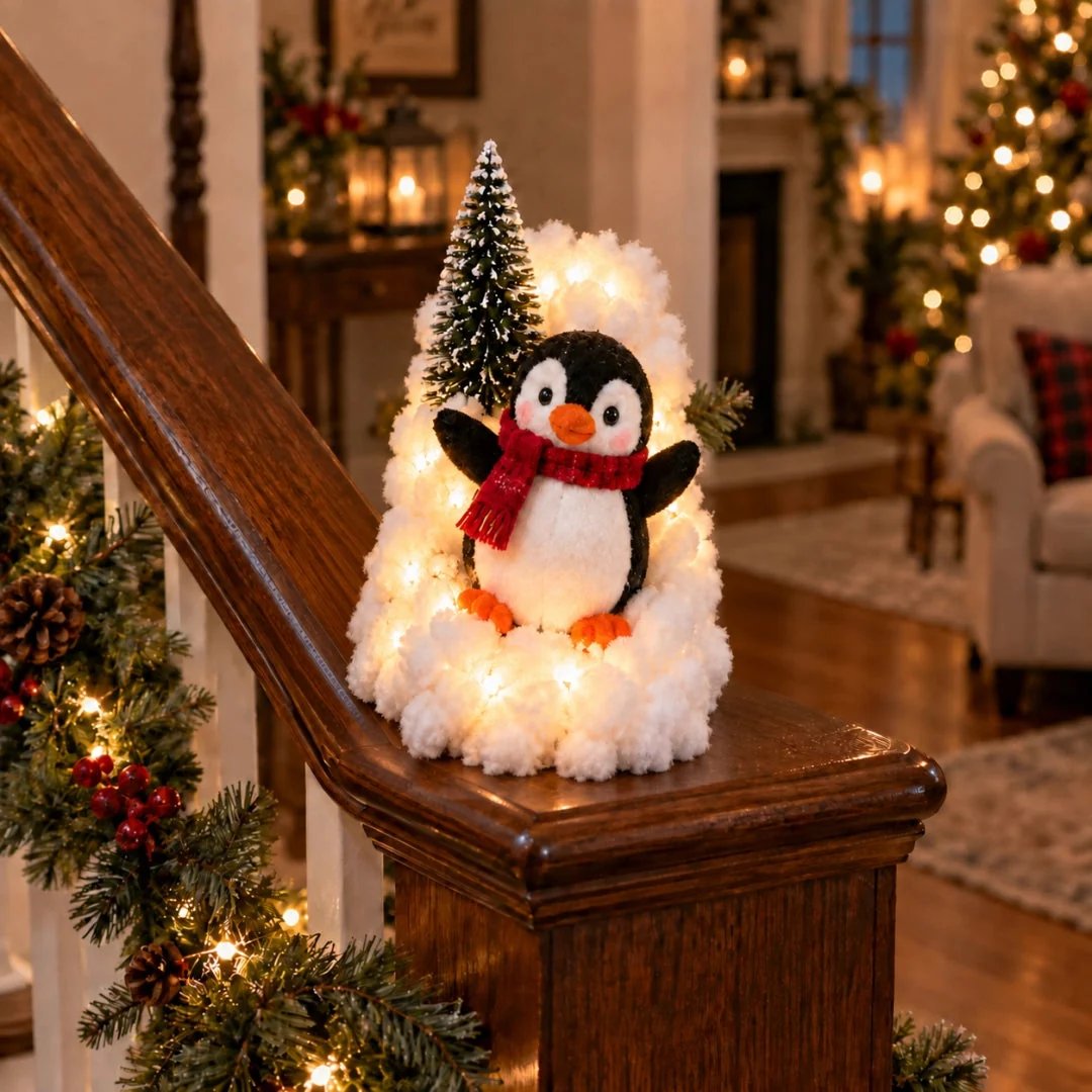 🐧 Penguin Christmas Stair Snow Decor | A Cozy Penguin Christmas Story ✨