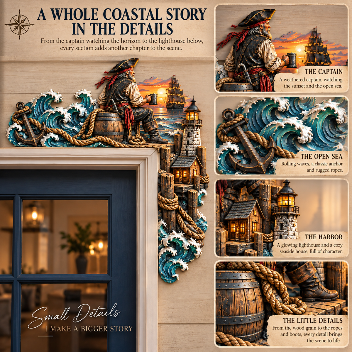 🏴‍☠️ Pirate’s Last Watch – Coastal Doorway Corner Decor