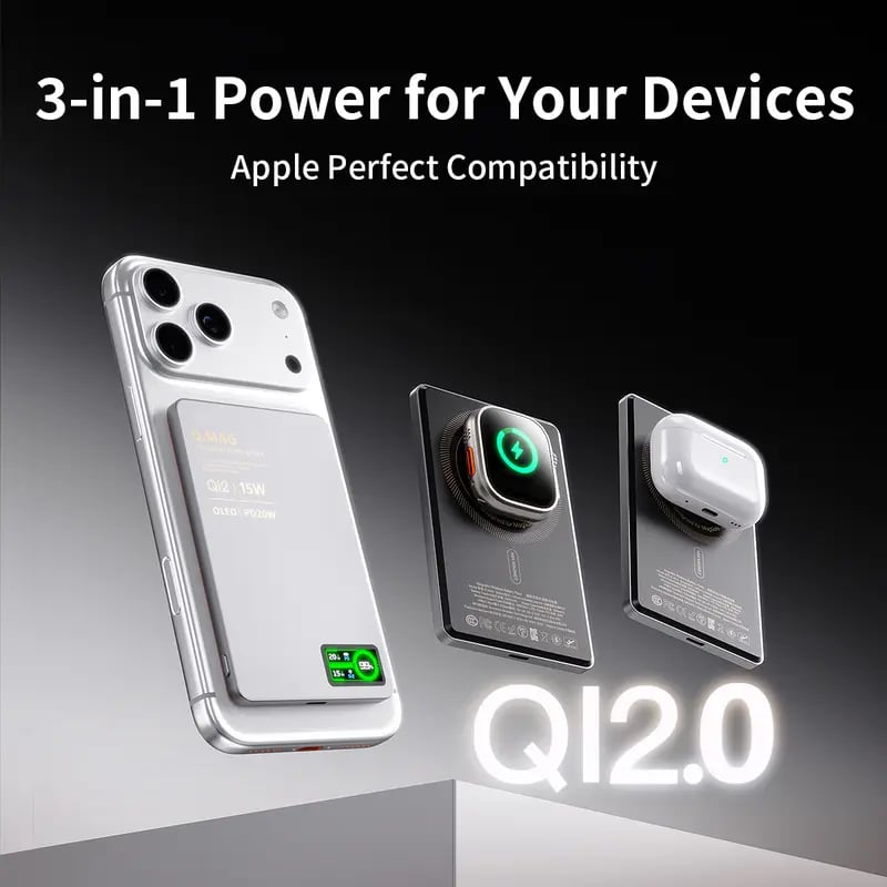 ⚡ 15W Magnetic Wireless Power Bank – Ultra-Slim 0.35" Portable Charger