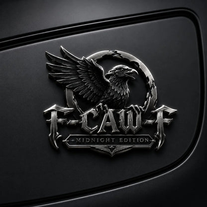 🦅 F-CAW-FTM Midnight Edition Metal Emblem - Premium Raven Badge For Drivers With Attitude