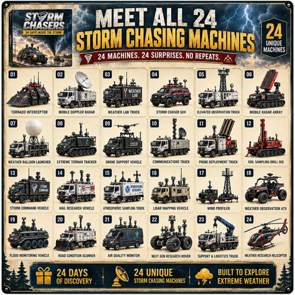 🌪️ 24-Day Storm Chaser Vehicle Advent Calendar