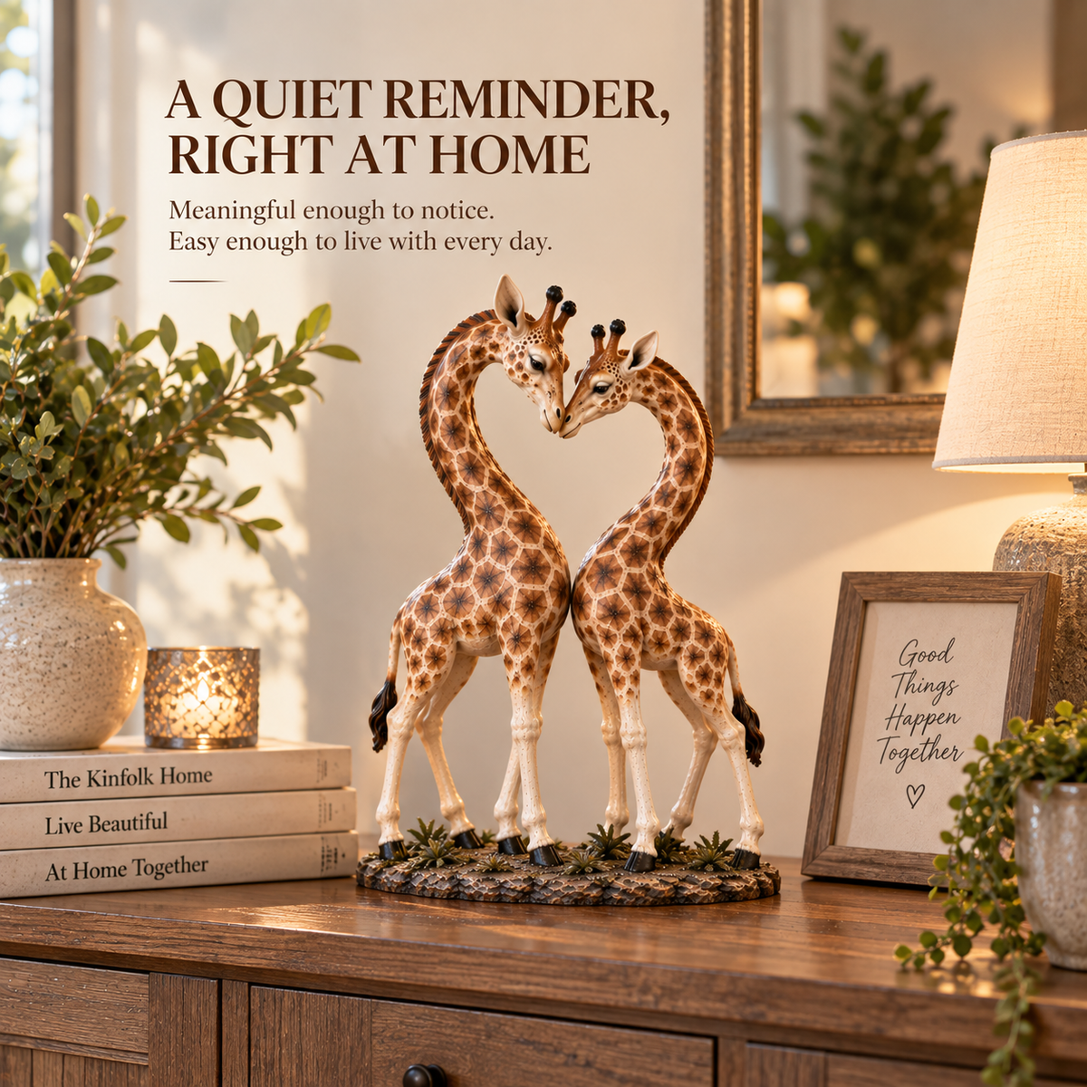 Better Together – Giraffe Heart Sculpture 🦒♡🦒
