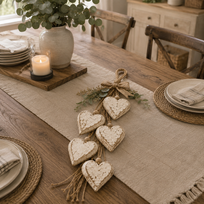 Five-Heart Hanging Wall Decor – Rustic Farmhouse & Coastal Styles