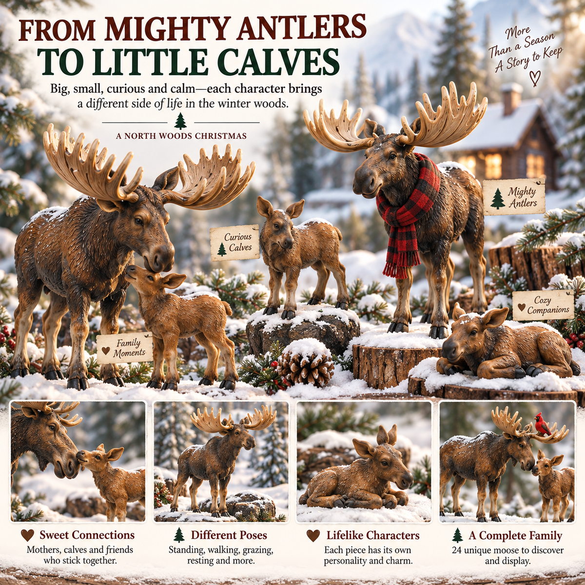 🌲24 Days of Moose – 24-Piece North Woods Christmas Collection