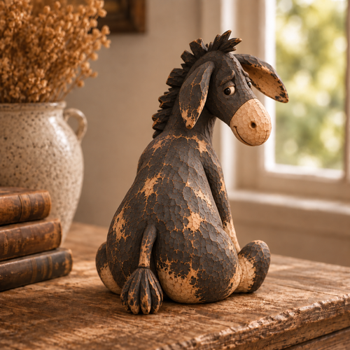 A Little Stubborn, A Lot of Personality — Rustic Donkey Figurine