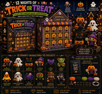 12 Nights of Halloween DIY Bead Countdown Kit – 12 Spooky Characters to Build & Collect
