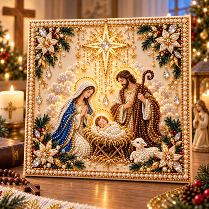⏳ Last Day 50% OFF – ✝️ Beginner-Friendly Christian Pearl Bead Art Kit | Pre-Printed Design with Built-In Wooden Frame & Complete Tools 💕