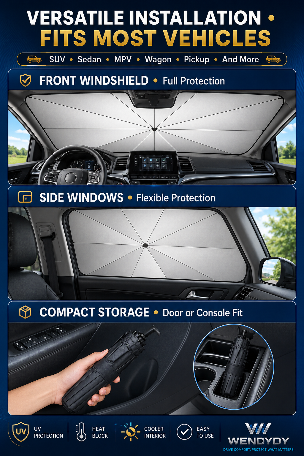 ✨️Last Day 49% OFF☀️🚗2026 Upgraded Car Windshield Sun Shade Umbrella