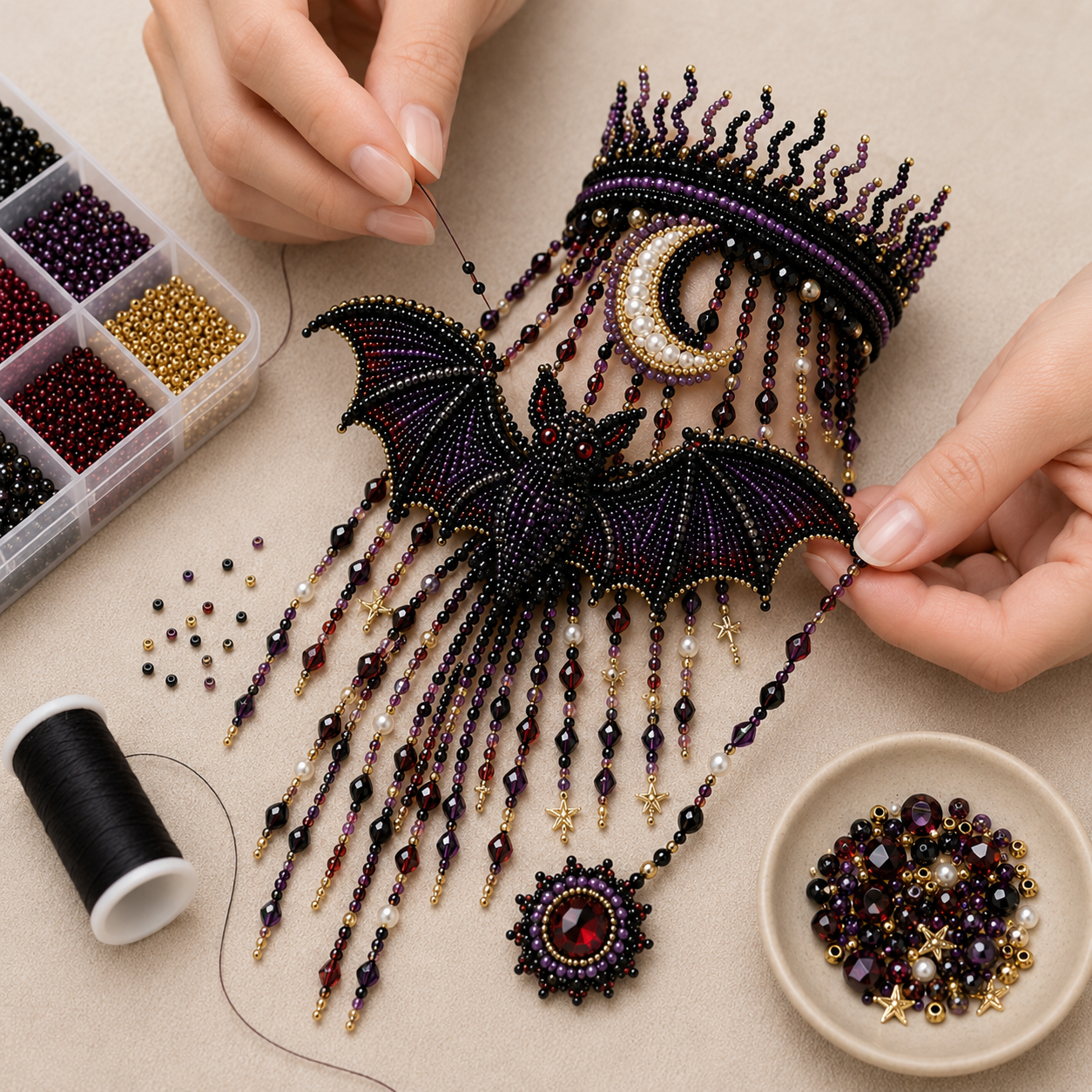 🎃 DIY Halloween Beaded Hand Jewelry Kit