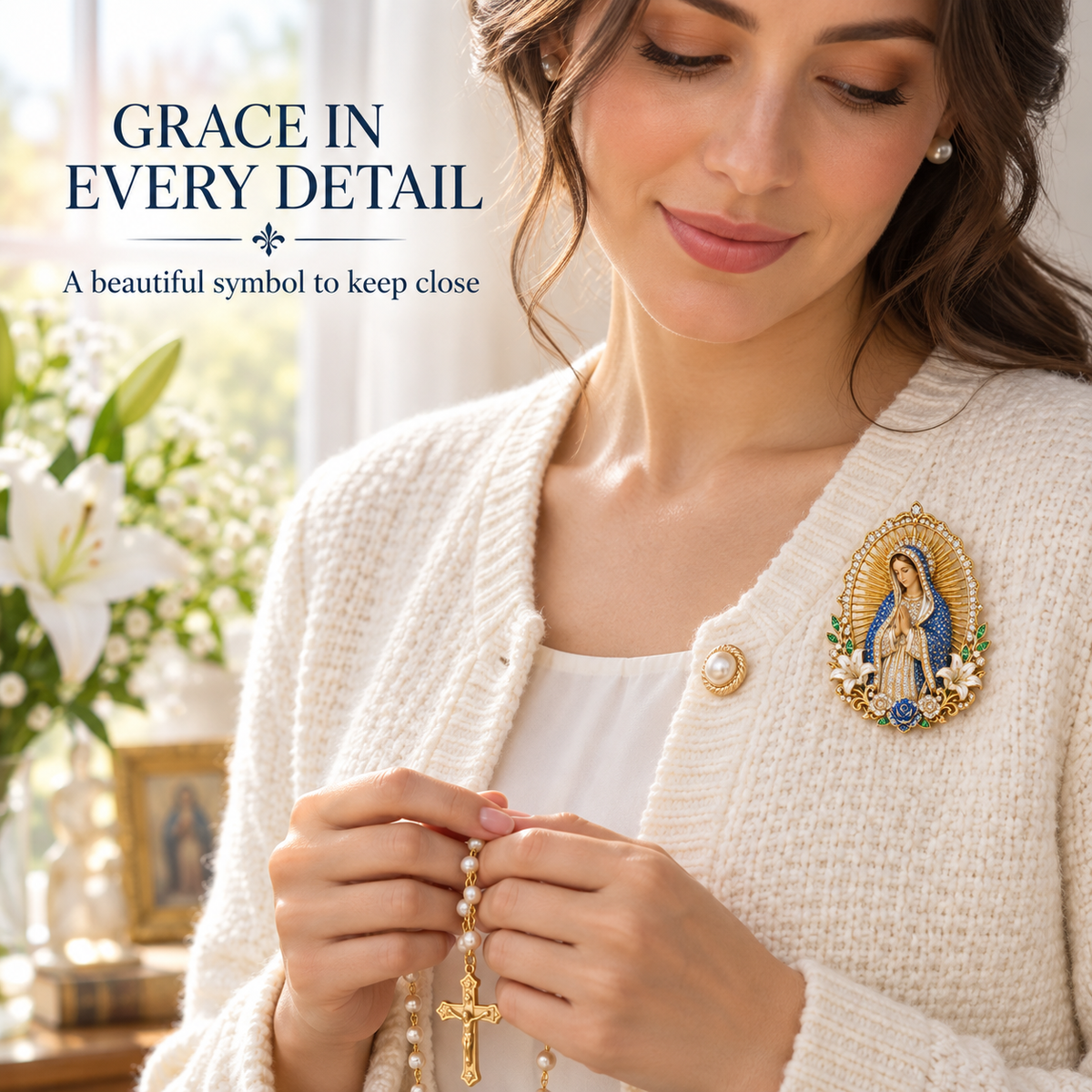 “The Two Hearts” Jesus & Mary Sacred Devotion Pin