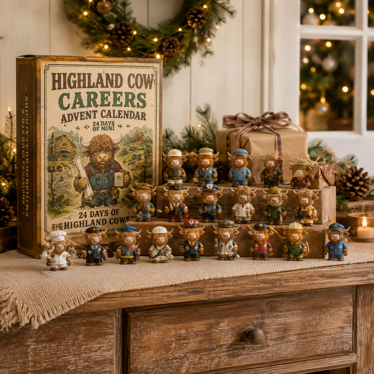 🐮🎄 Highland Cow Careers Advent Calendar 2026 – 24 Days of Country Charm 🎁🤎