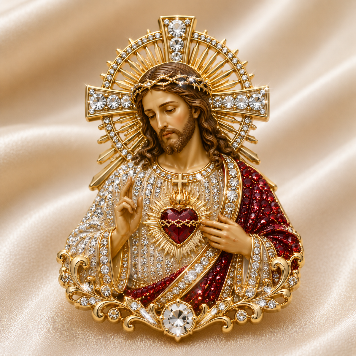 “The Two Hearts” Jesus & Mary Sacred Devotion Pin