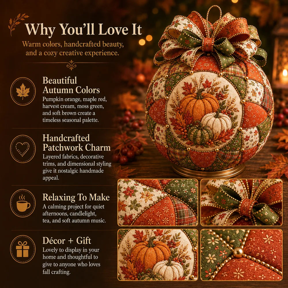 🔥LAST DAY 50% OFF -🍂 Autumn Thanksgiving Classics Patchwork Ornament DIY Kit