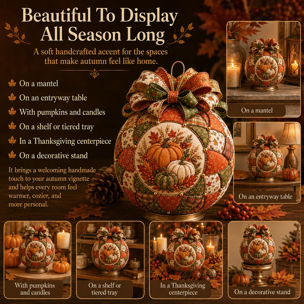 🔥LAST DAY 50% OFF -🍂 Autumn Thanksgiving Classics Patchwork Ornament DIY Kit