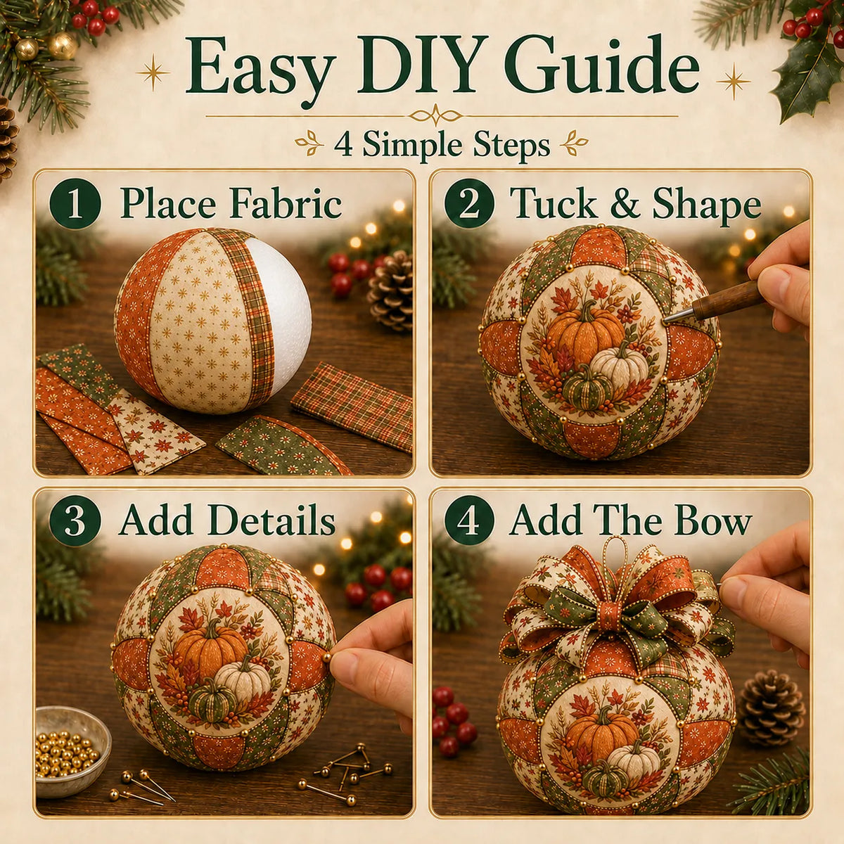 🔥LAST DAY 50% OFF -🍂 Autumn Thanksgiving Classics Patchwork Ornament DIY Kit