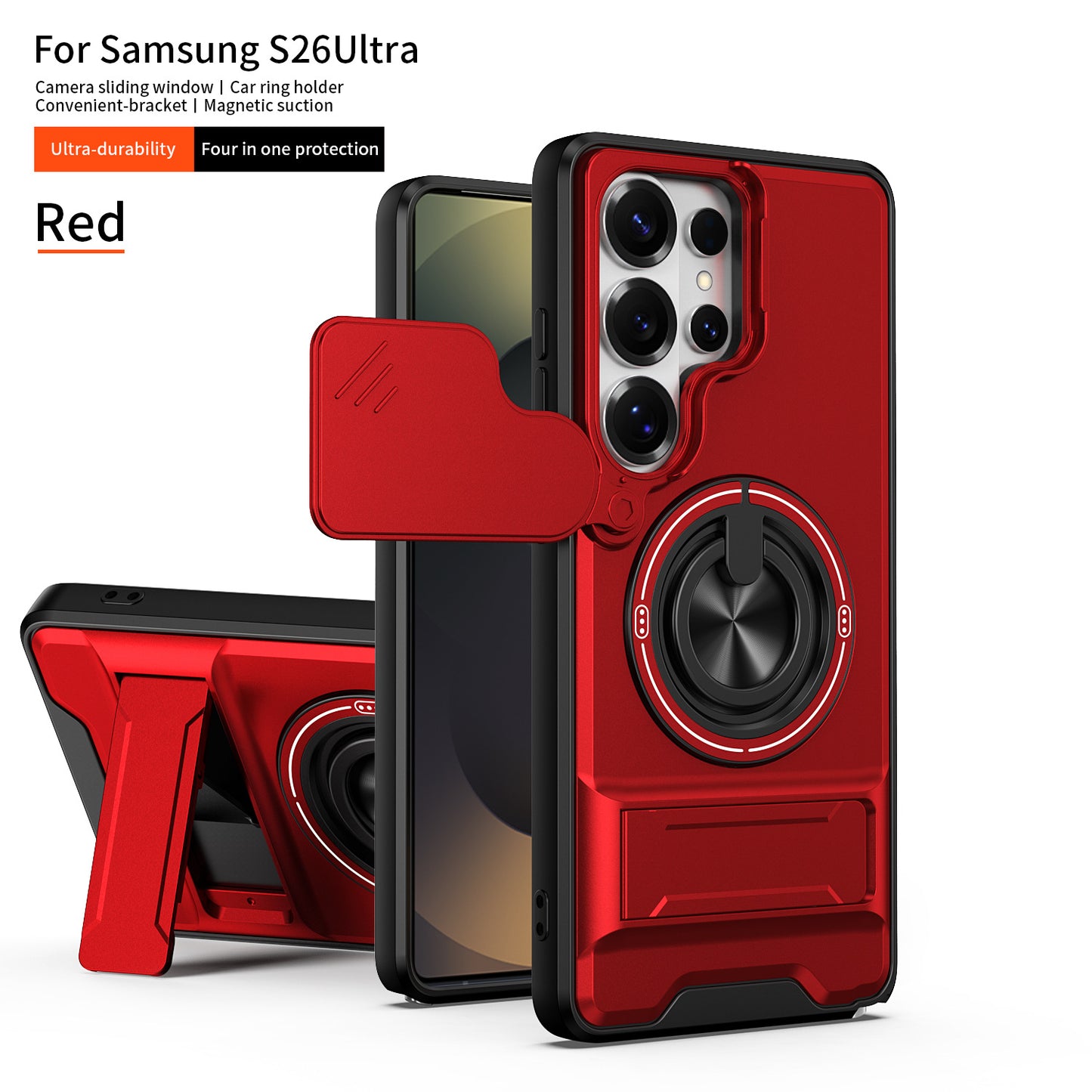 Military-Grade Rotating Ring Case for Samsung Galaxy