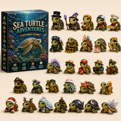 🌊🐢Sea Turtle Adventures Advent Calendar – 24 Unique Ocean Turtle Collectibles