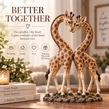Better Together – Giraffe Heart Sculpture 🦒♡🦒