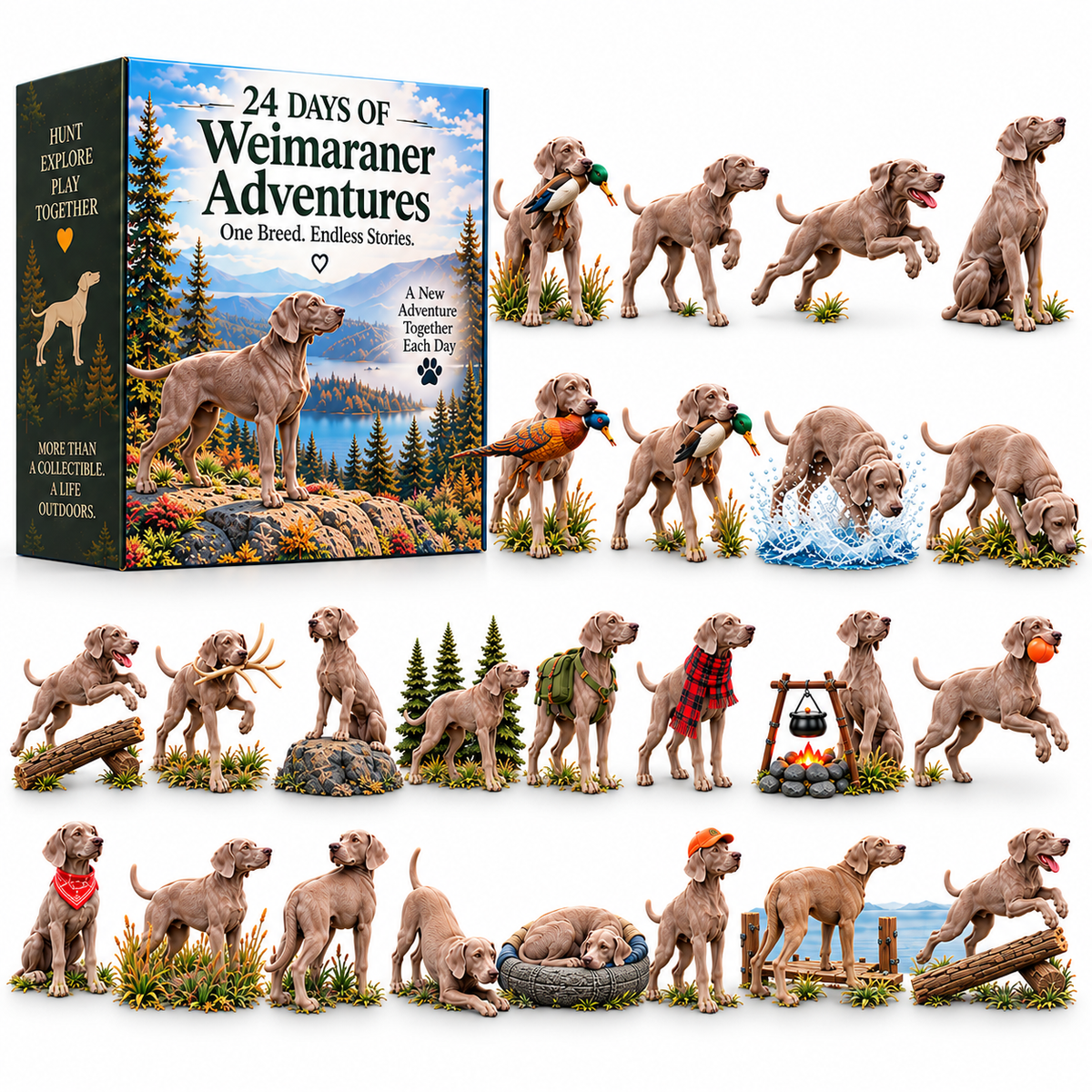 24 Days of Weimaraner Adventures – 24-Piece Dog Collectible Countdown